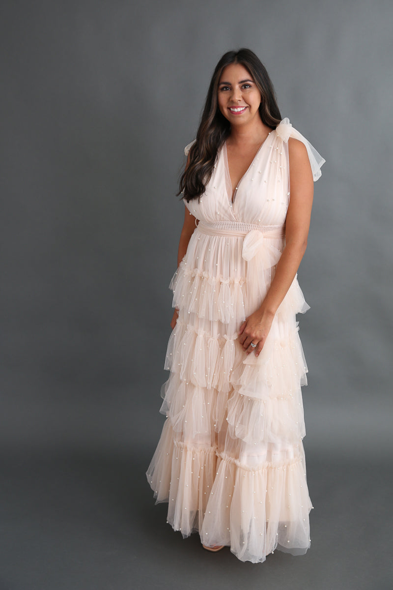 Dreaming of Tulle and Pearls Dress Rental / Size Large – Cotton and Grain