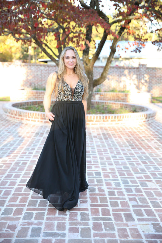 Chloe Adorned Black Dress Rental - Size Small