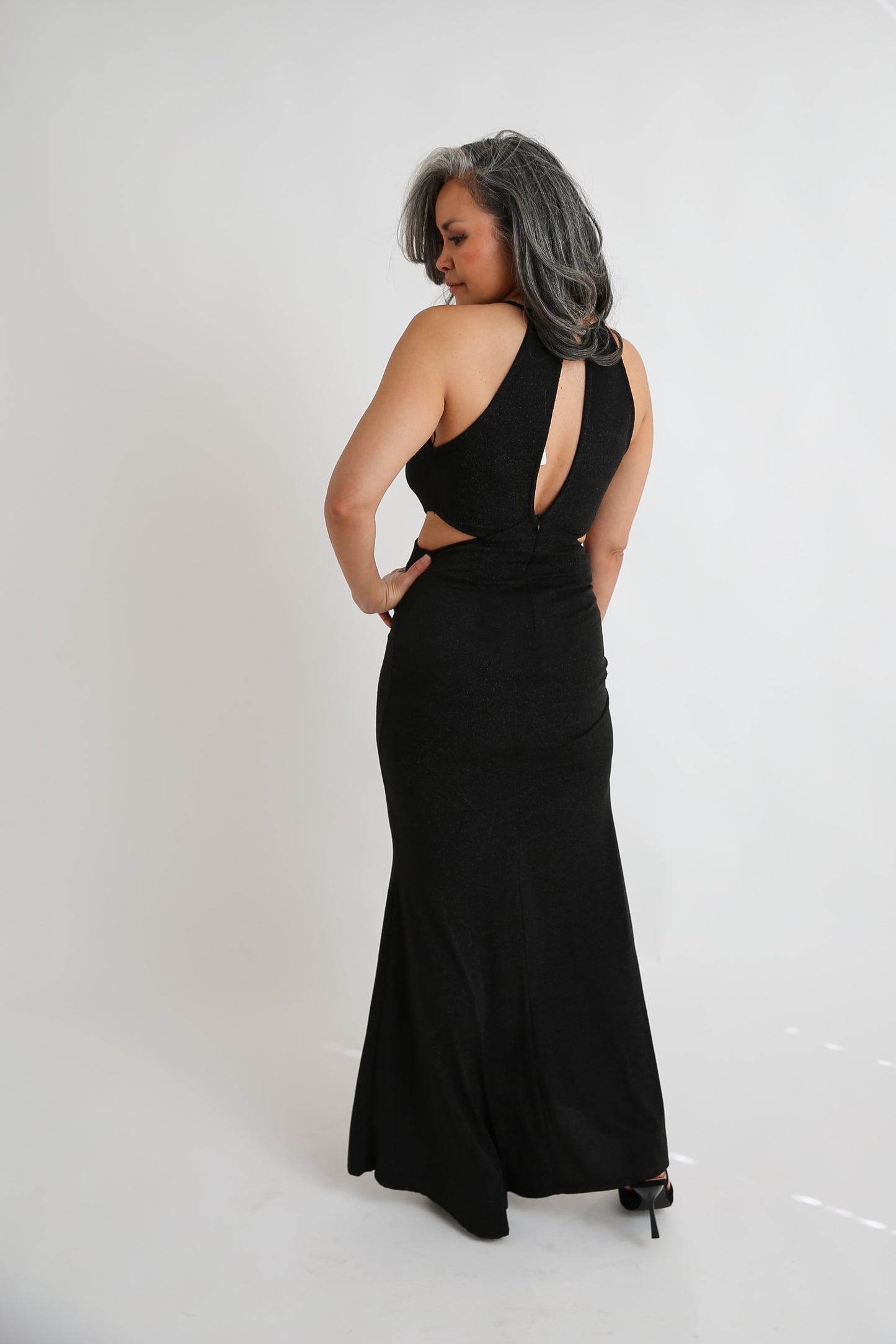 Black Gold Shimmer Dress Rental - Size Small