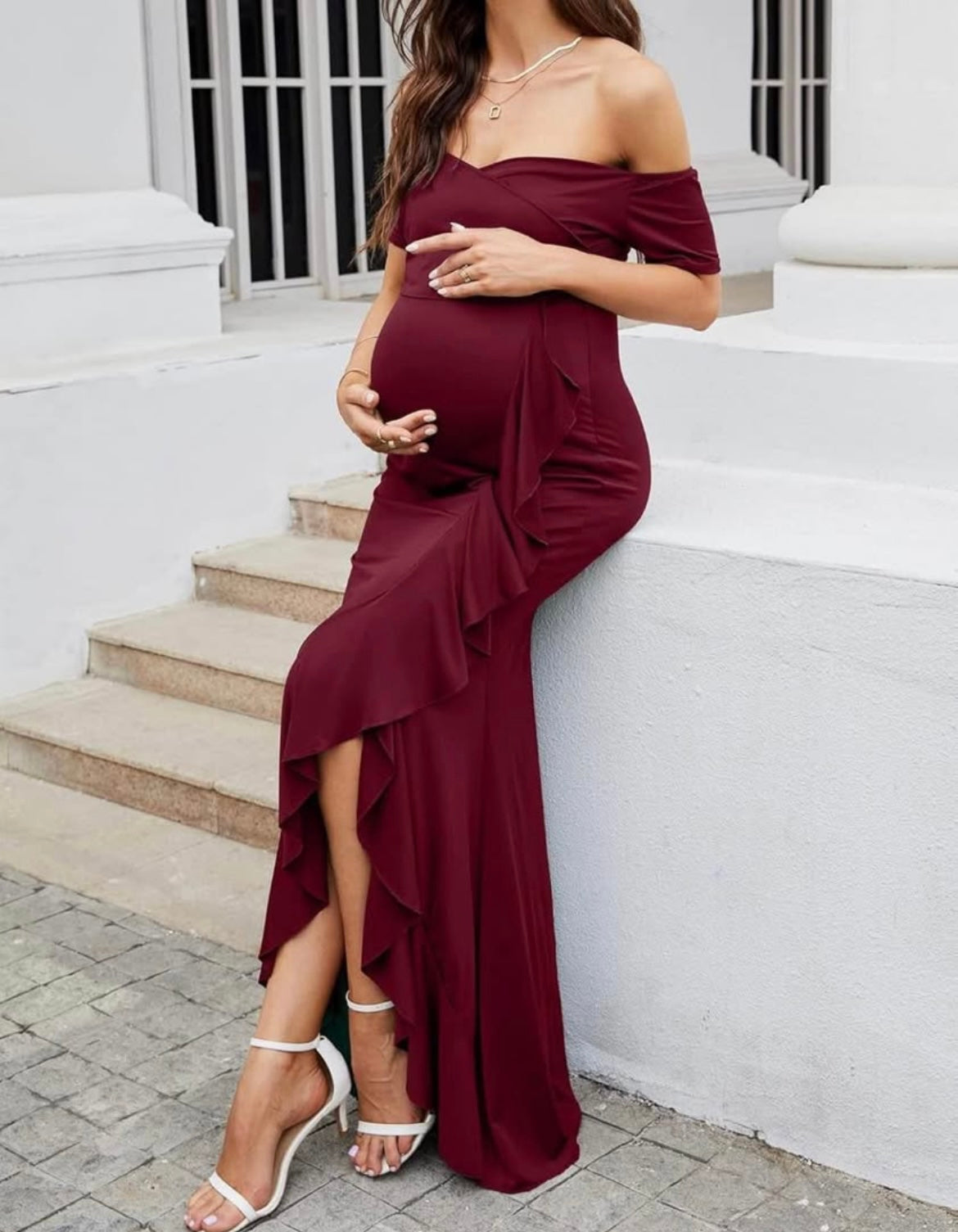 Little Lou Burgundy Maternity Dress Rental - Medium