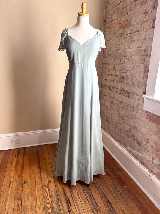 Flowy and Graceful Sage Gown Dress Rental - Size Medium and Large