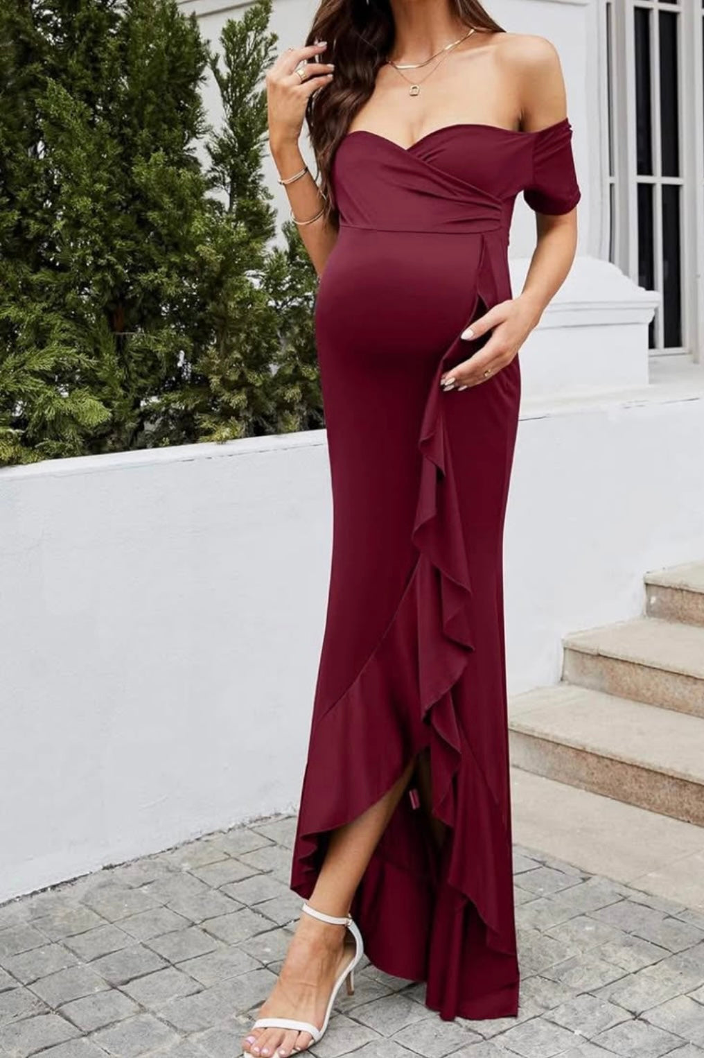 Little Lou Burgundy Maternity Dress Rental - Medium