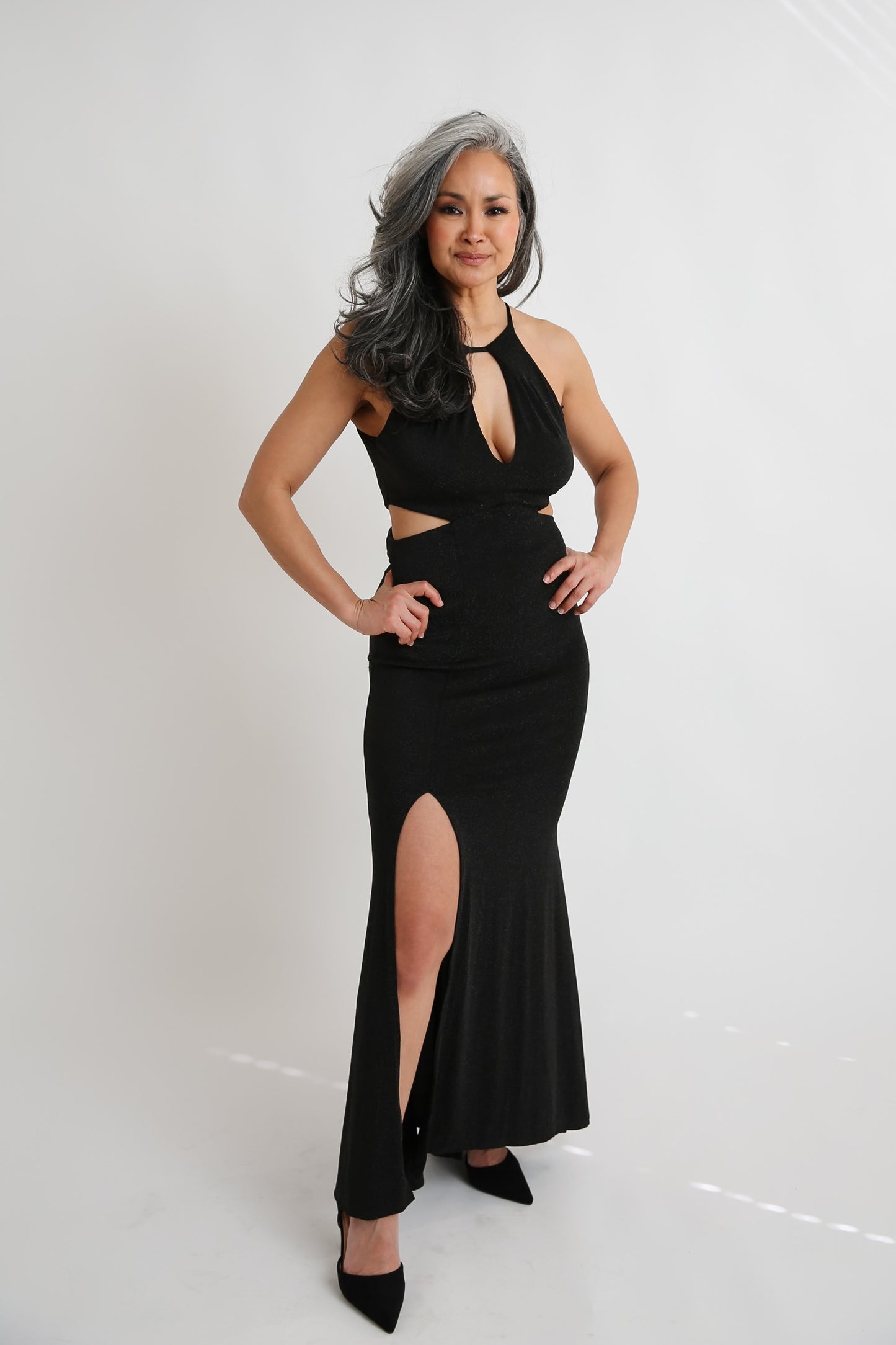 Black Gold Shimmer Dress Rental - Size Small