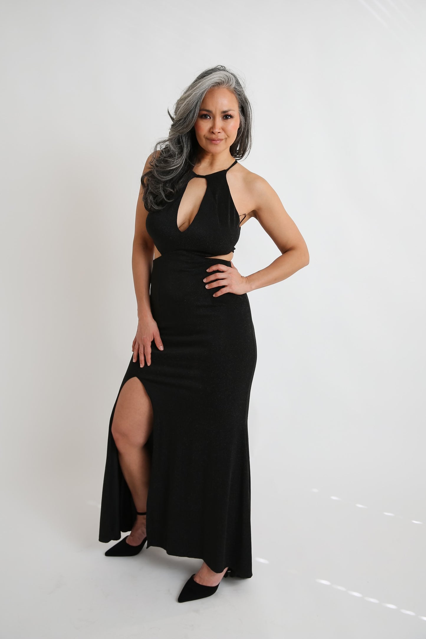 Black Gold Shimmer Dress Rental - Size Small