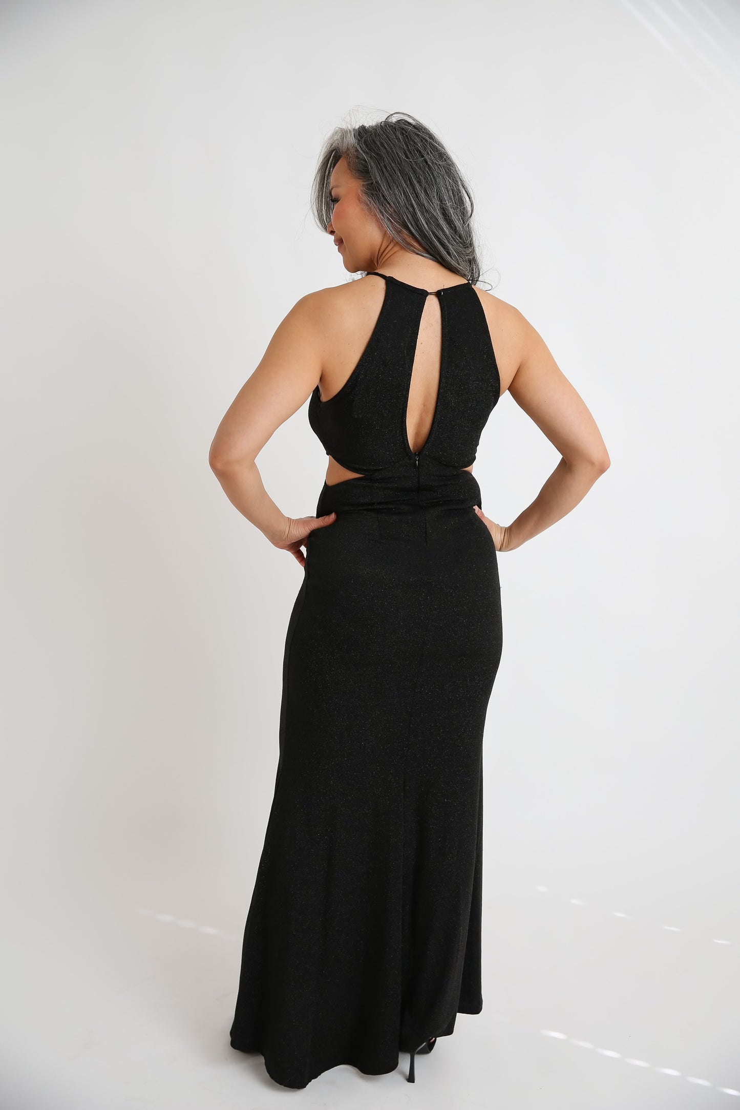 Black Gold Shimmer Dress Rental - Size Small