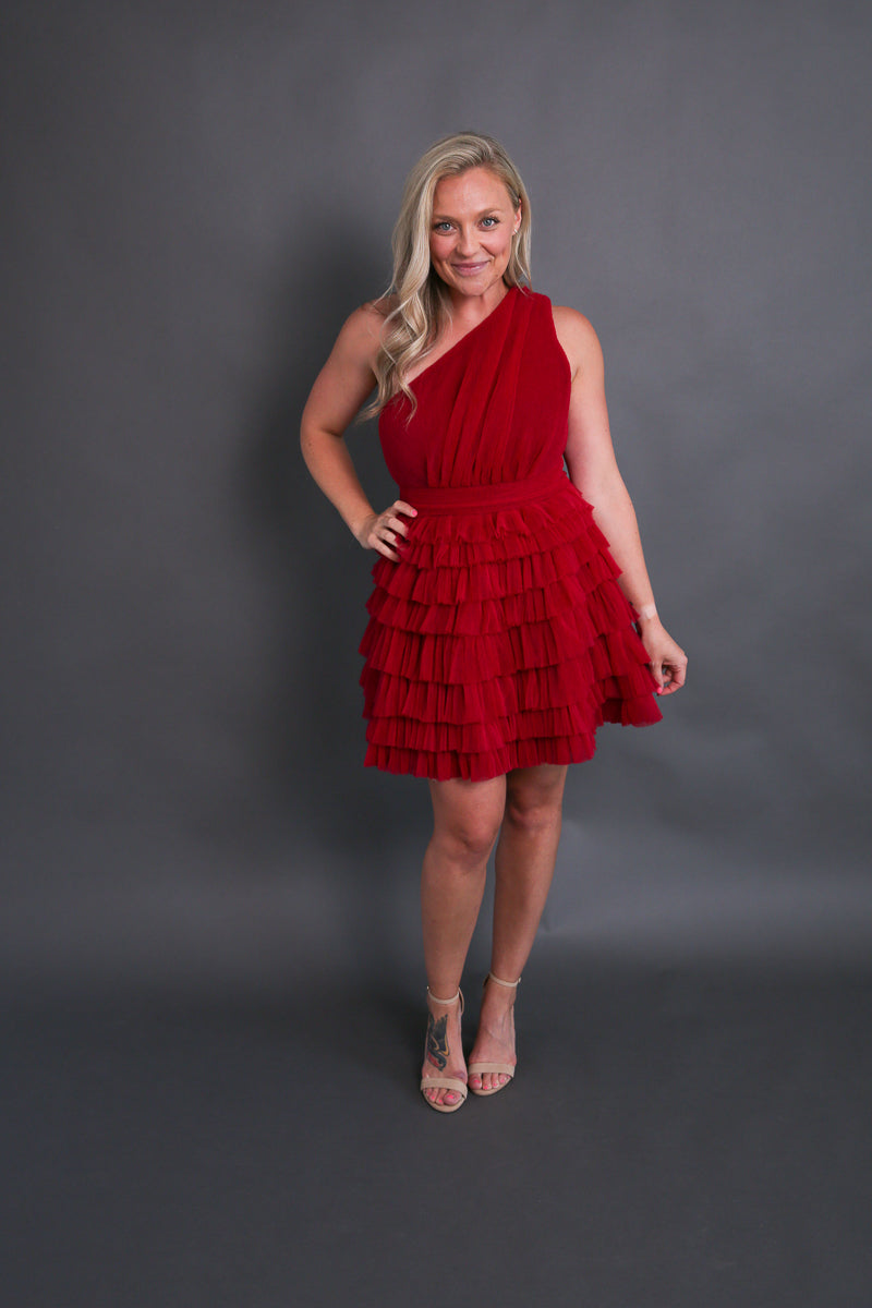 Hi Lover Red Tulle Dress Rental / Size Medium