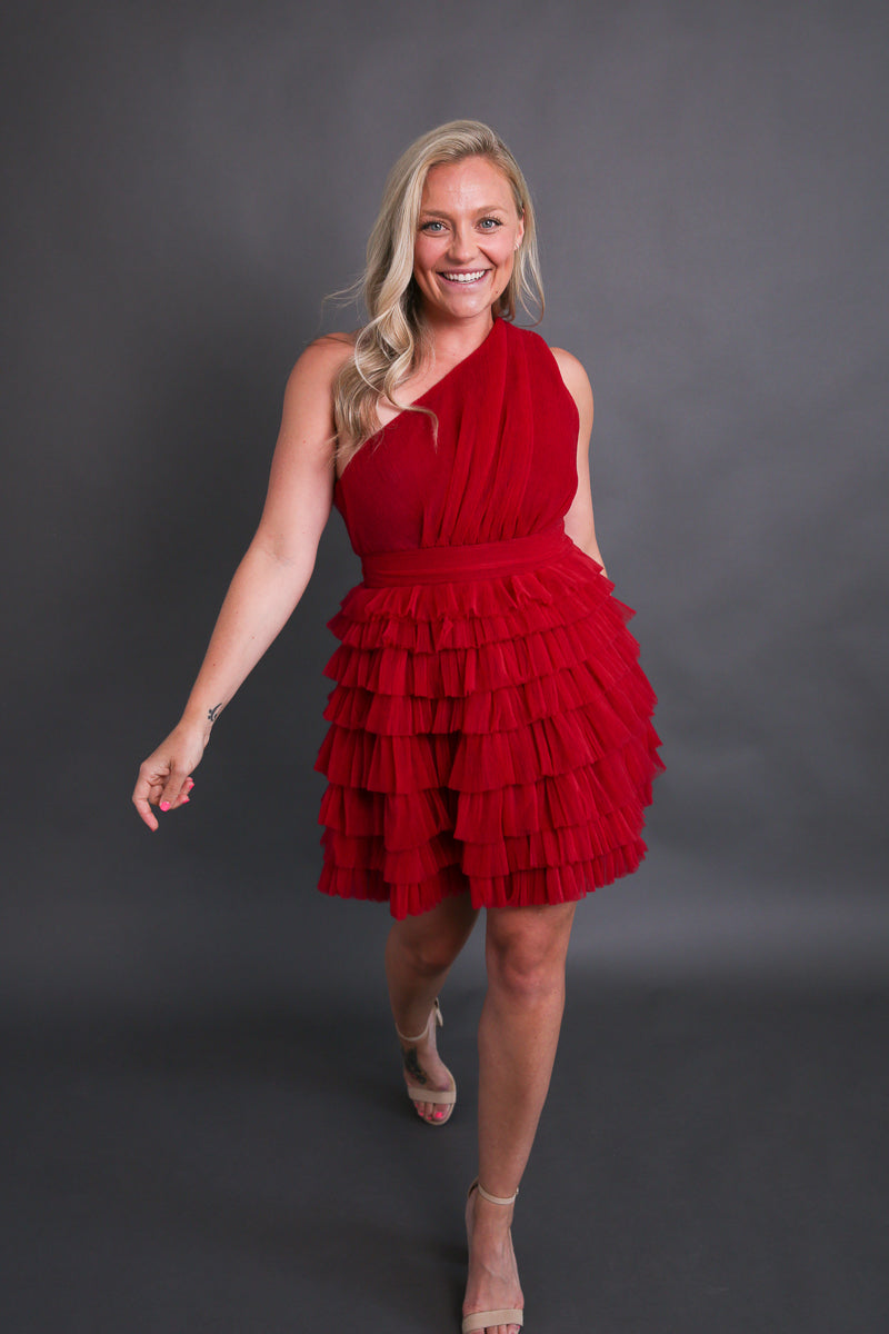Hi Lover Red Tulle Dress Rental / Size Medium