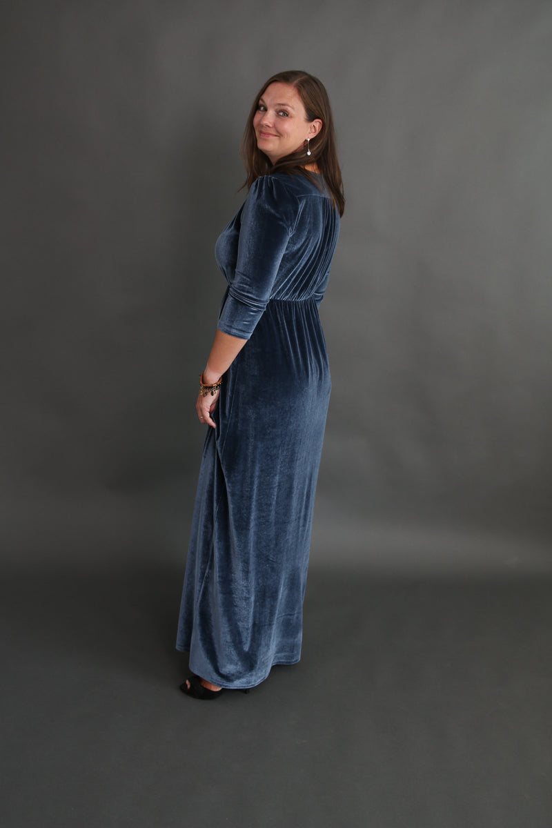 Blue Velvet Dress Rental - Size Medium