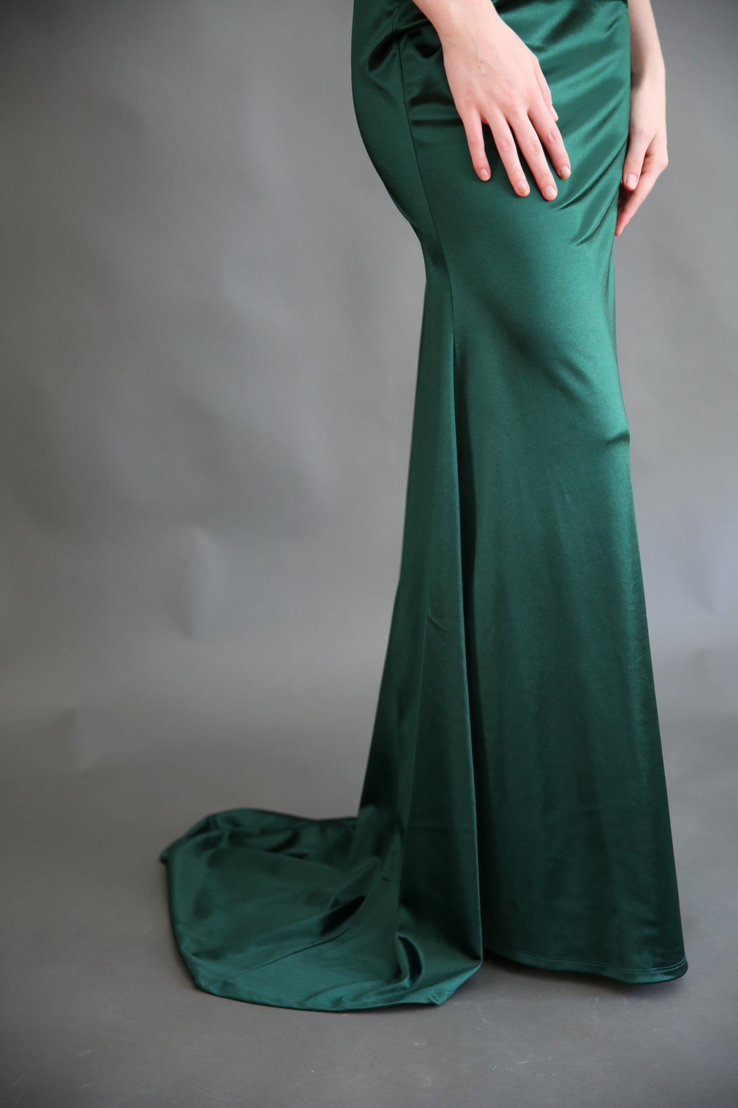 Emerald Green Satin Dress Rental - Large (runs small)