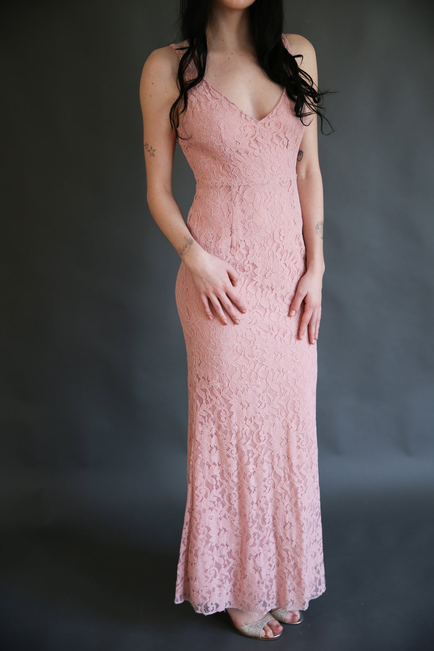 Pink Lace Dress Rental - Size Small