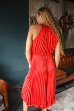Koralee Red Pleated Dress - Cotton and Grain